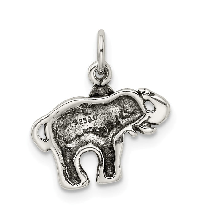 Million Charms 925 Sterling Silver Antique Elephant Charm