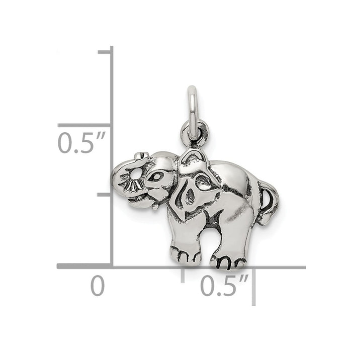 Million Charms 925 Sterling Silver Antique Elephant Charm