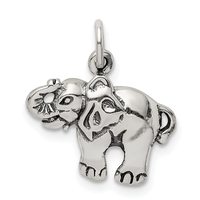 Million Charms 925 Sterling Silver Antique Elephant Charm