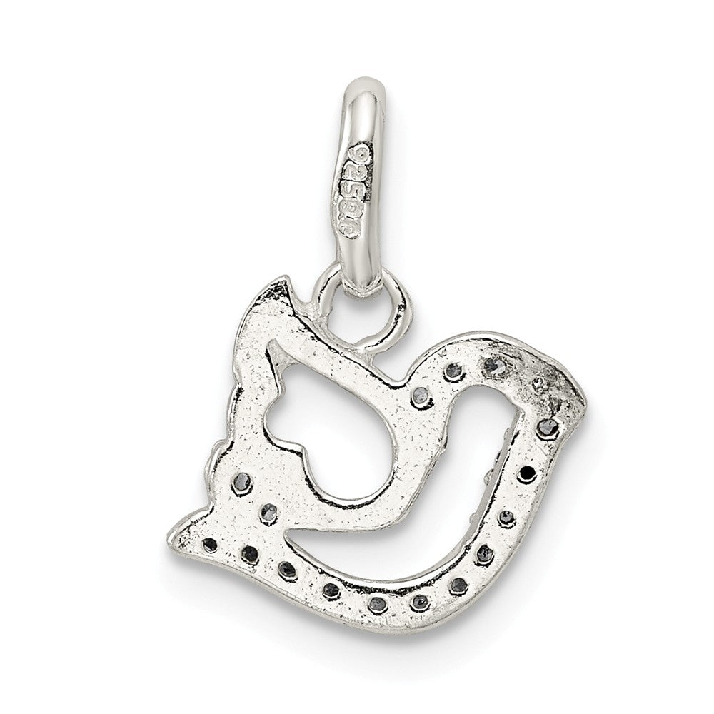 Million Charms 925 Sterling Silver (Cubic Zirconia) CZ Bird Pendant