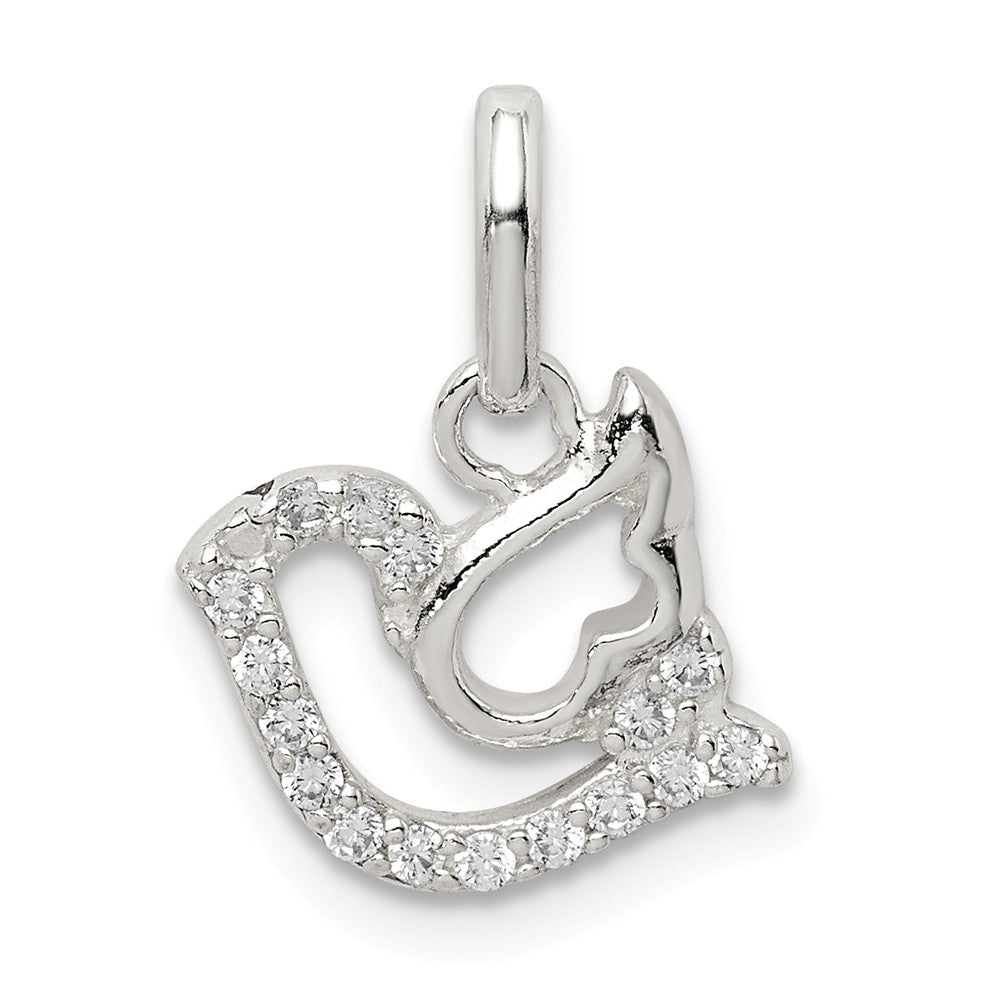 Million Charms 925 Sterling Silver (Cubic Zirconia) CZ Bird Pendant