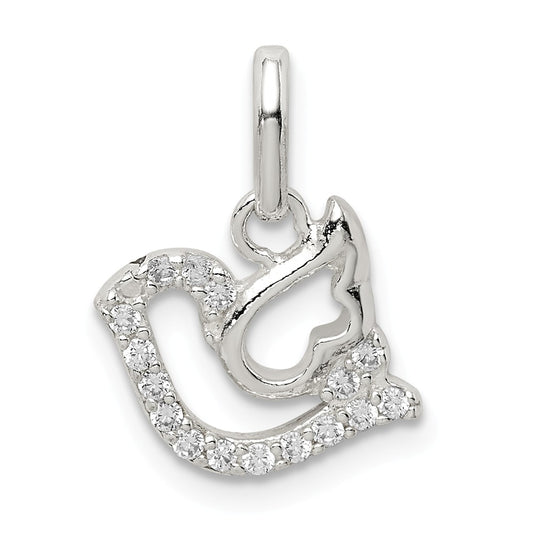 Million Charms 925 Sterling Silver (Cubic Zirconia) CZ Bird Pendant