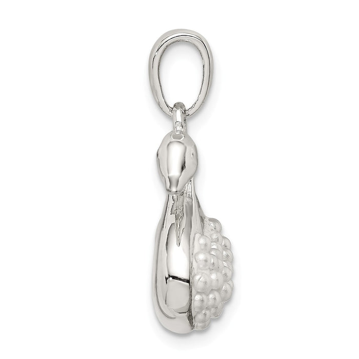 Million Charms 925 Sterling Silver Imitation Pearl Swan Pendant