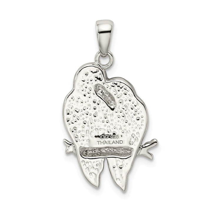 Million Charms 925 Sterling Silver Preciosa Crystal Parrot Couple Pendant