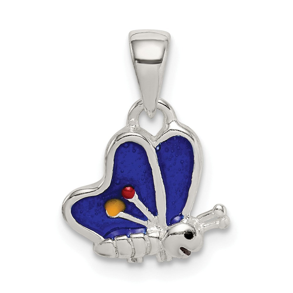 Million Charms 925 Sterling Silver Enamel Butterfly Pendant