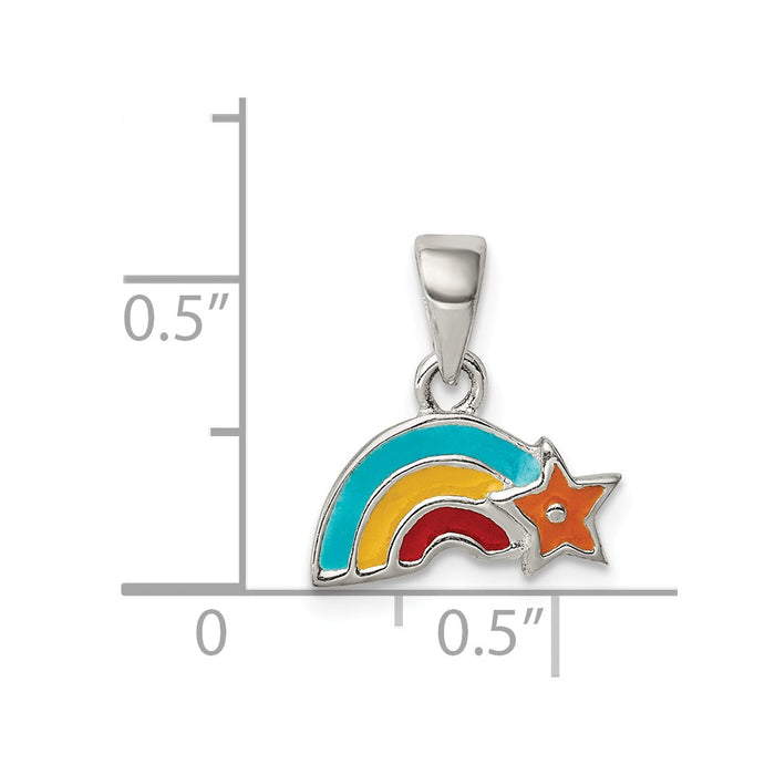 Million Charms 925 Sterling Silver Enamel Rainbow Pendant