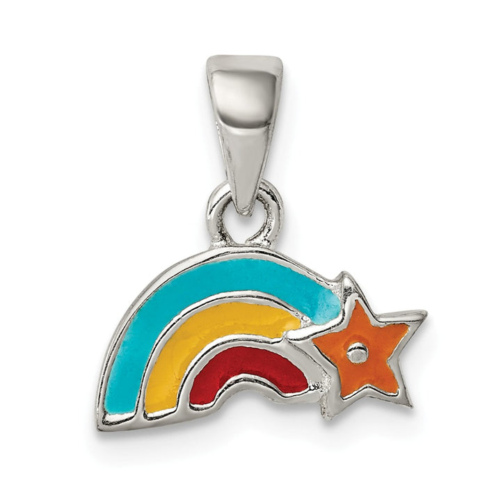 Million Charms 925 Sterling Silver Enamel Rainbow Pendant