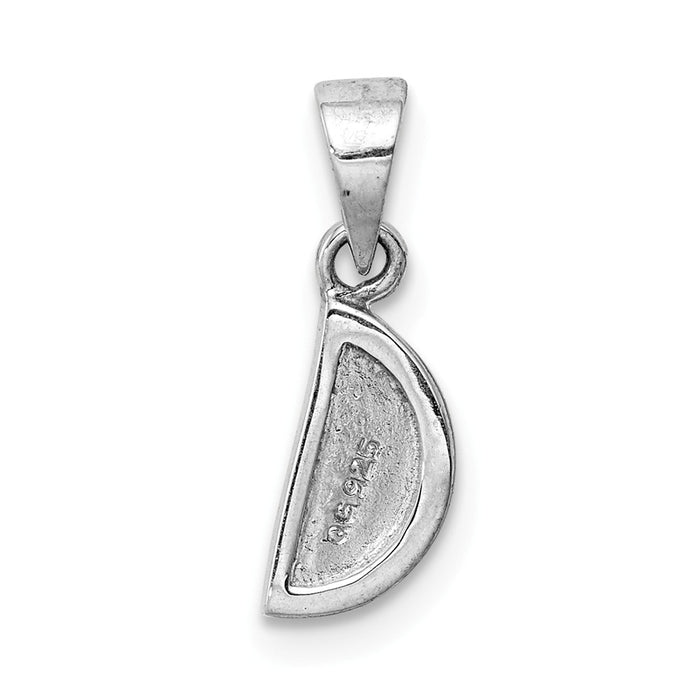 Million Charms 925 Sterling Silver Rhodium-Plated Childs Enameled Watermelon Pendant