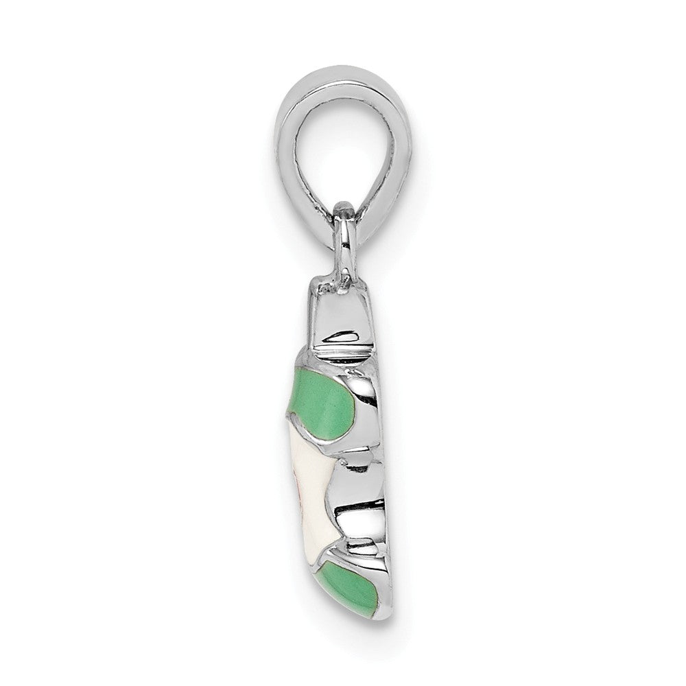 Million Charms 925 Sterling Silver Rhodium-Plated Childs Enameled Apple Core Pendant