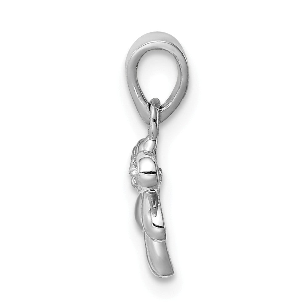 Million Charms 925 Sterling Silver Rhodium-Plated Childs (Cubic Zirconia) CZ Dragonfly Pendant