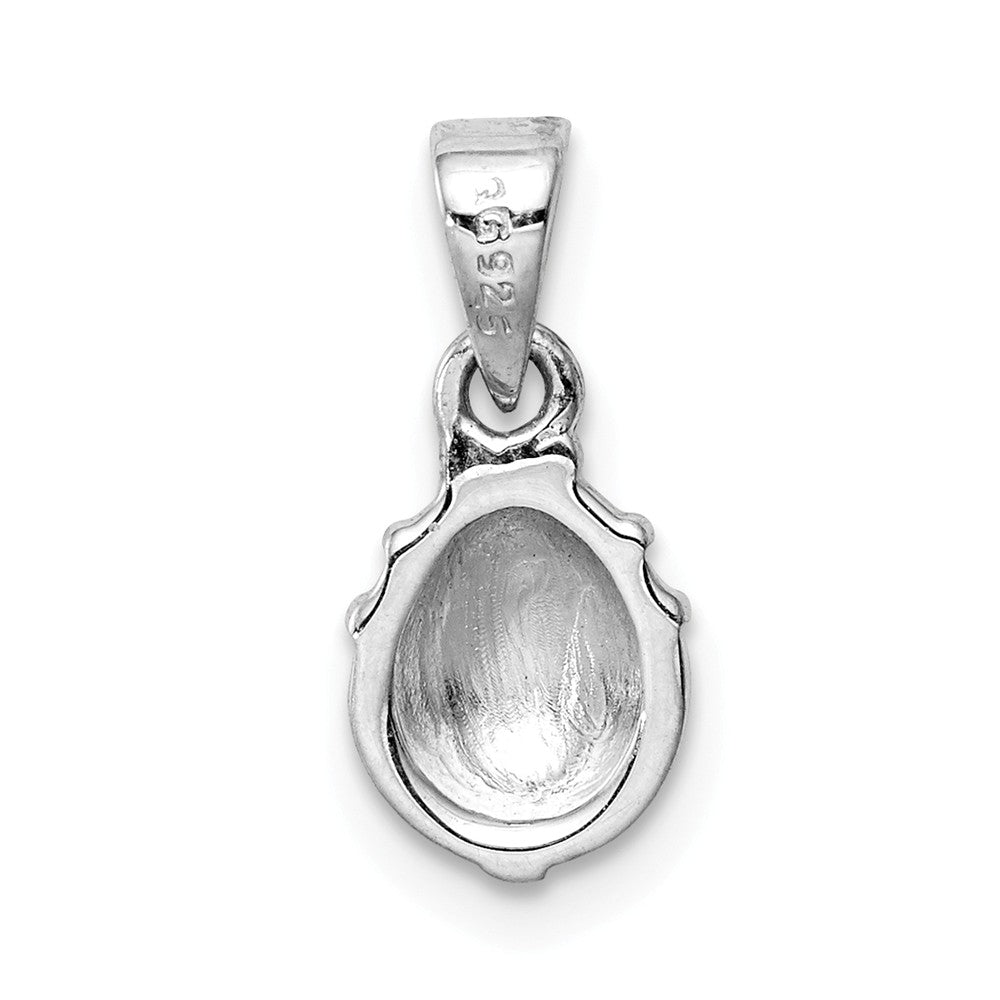 Million Charms 925 Sterling Silver Rhodium-Plated Childs Enameled Lady Bug Pendant