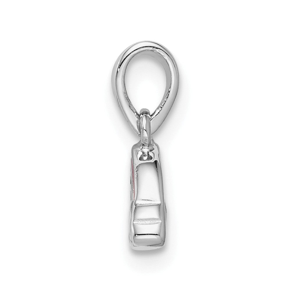 Million Charms 925 Sterling Silver Rhodium-Plated Childs Enameled Rainbow Pendant