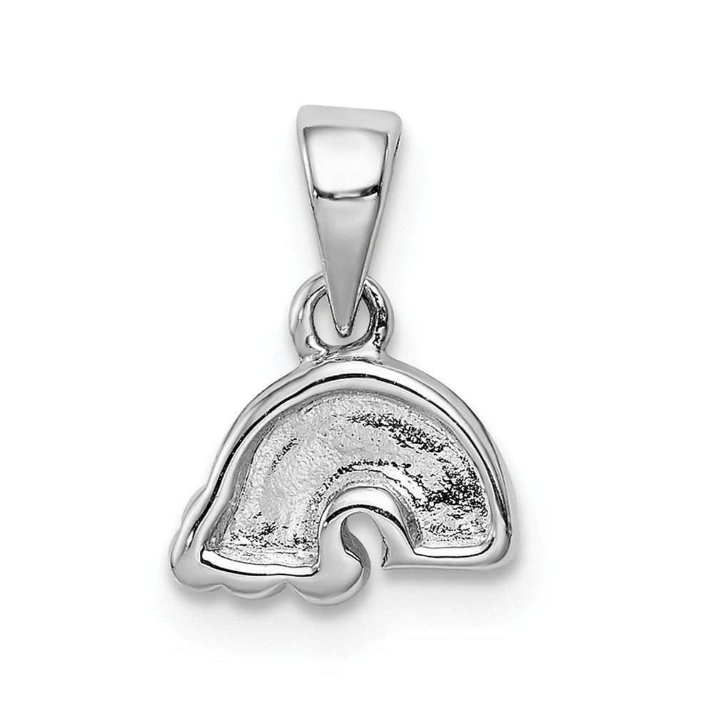 Million Charms 925 Sterling Silver Rhodium-Plated Childs Enameled Rainbow Pendant