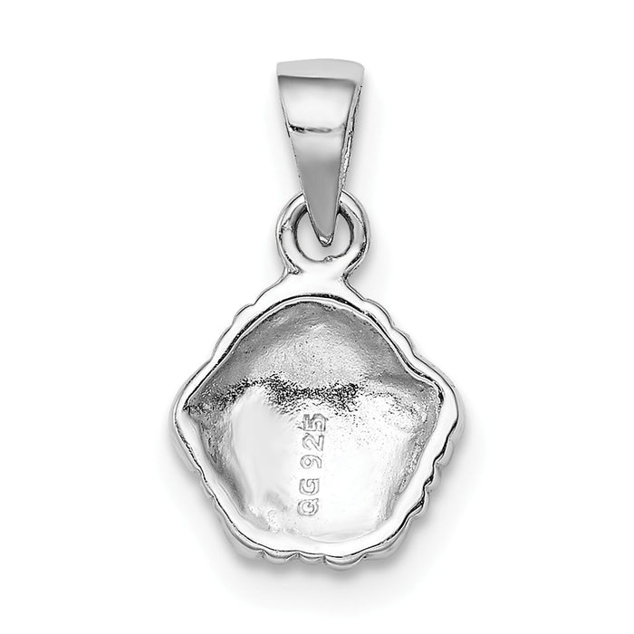 Million Charms 925 Sterling Silver Rhodium-Plated Childs Enameled Lamb Pendant