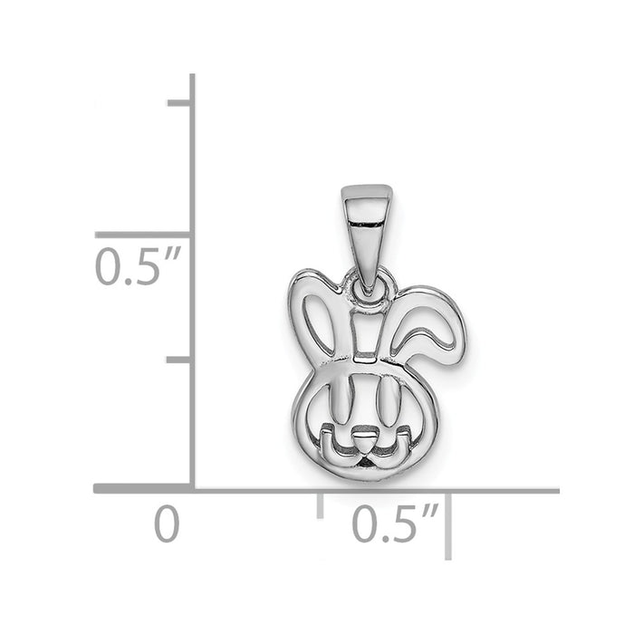 Million Charms 925 Sterling Silver Rhodium-Plated Childs Bunny Pendant