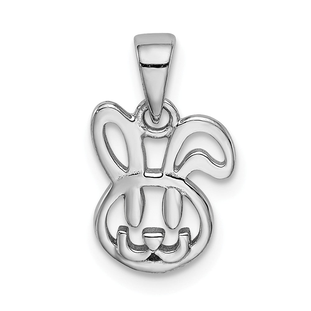 Million Charms 925 Sterling Silver Rhodium-Plated Childs Bunny Pendant