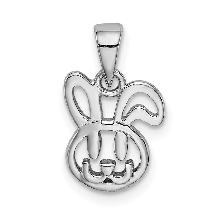 Million Charms 925 Sterling Silver Rhodium-Plated Childs Bunny Pendant