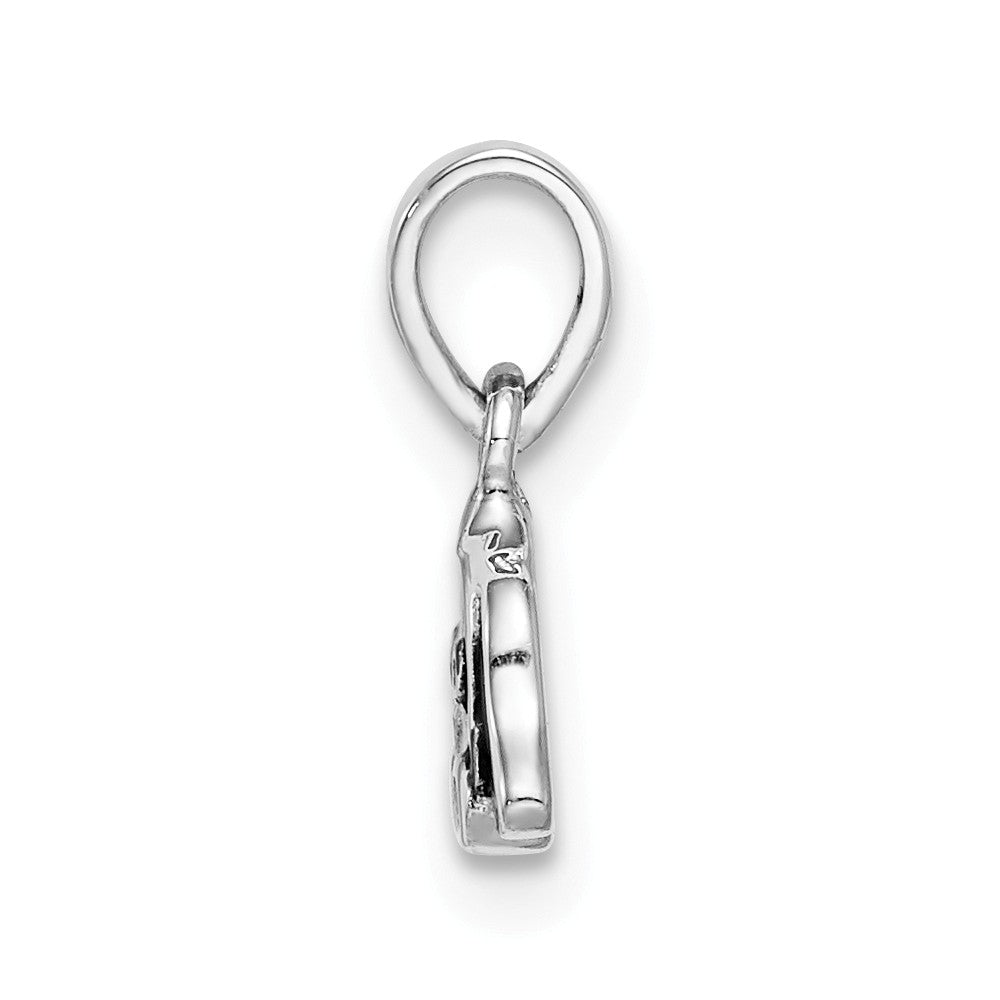 Million Charms 925 Sterling Silver Rhodium-Plated Childs Enameled Puppy Pendant