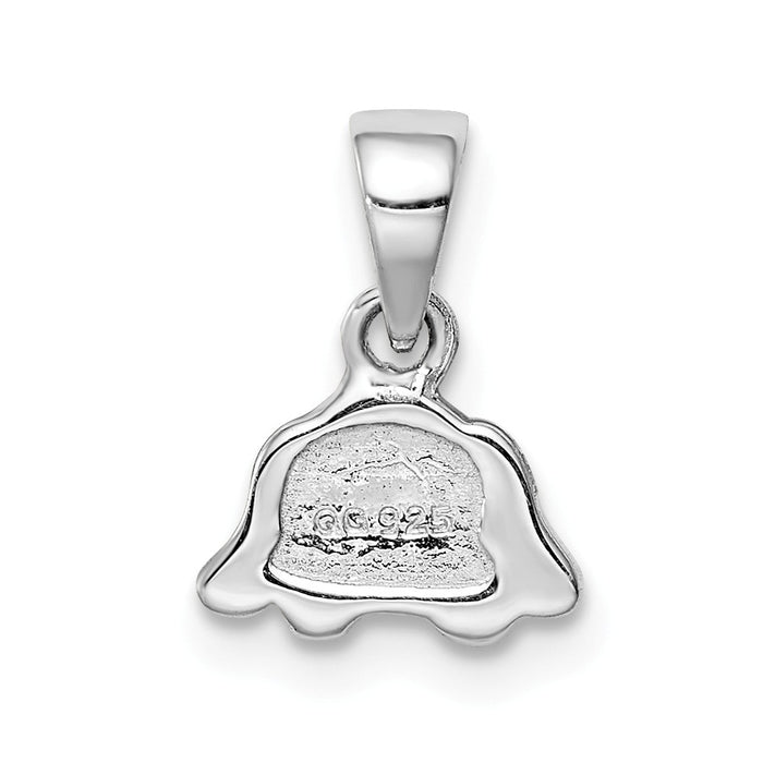 Million Charms 925 Sterling Silver Rhodium-Plated Childs Enameled Puppy Pendant