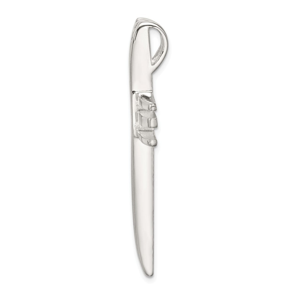 Million Charms 925 Sterling Silver Polished Relgious Cross Chain Slide
