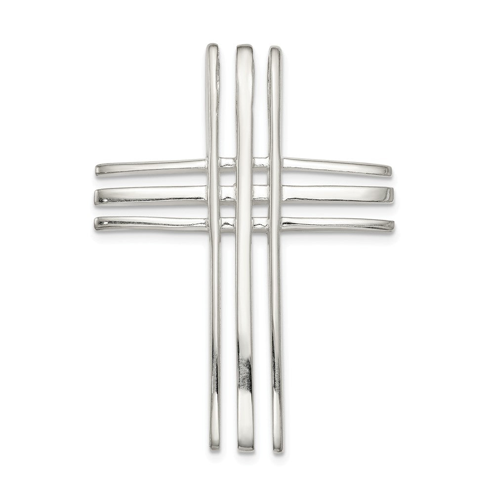 Million Charms 925 Sterling Silver Polished Relgious Cross Chain Slide