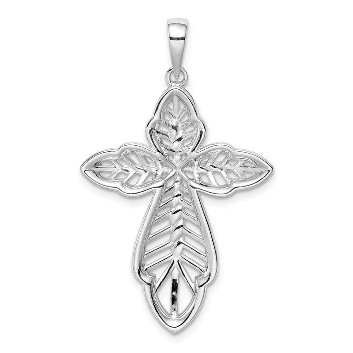 Million Charms 925 Sterling Silver Diamond-Cut Relgious Cross Pendant