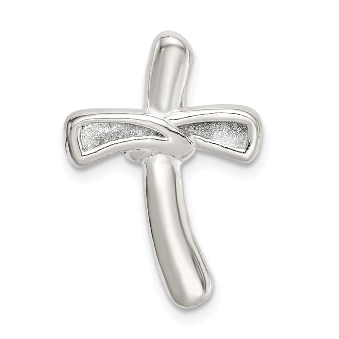 Million Charms 925 Sterling Silver Glitter Infused Relgious Cross Chain Slide