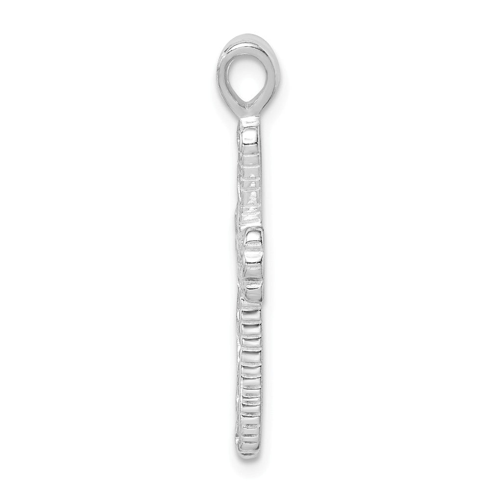Million Charms 925 Sterling Silver Filigree Textured Relgious Cross Pendant