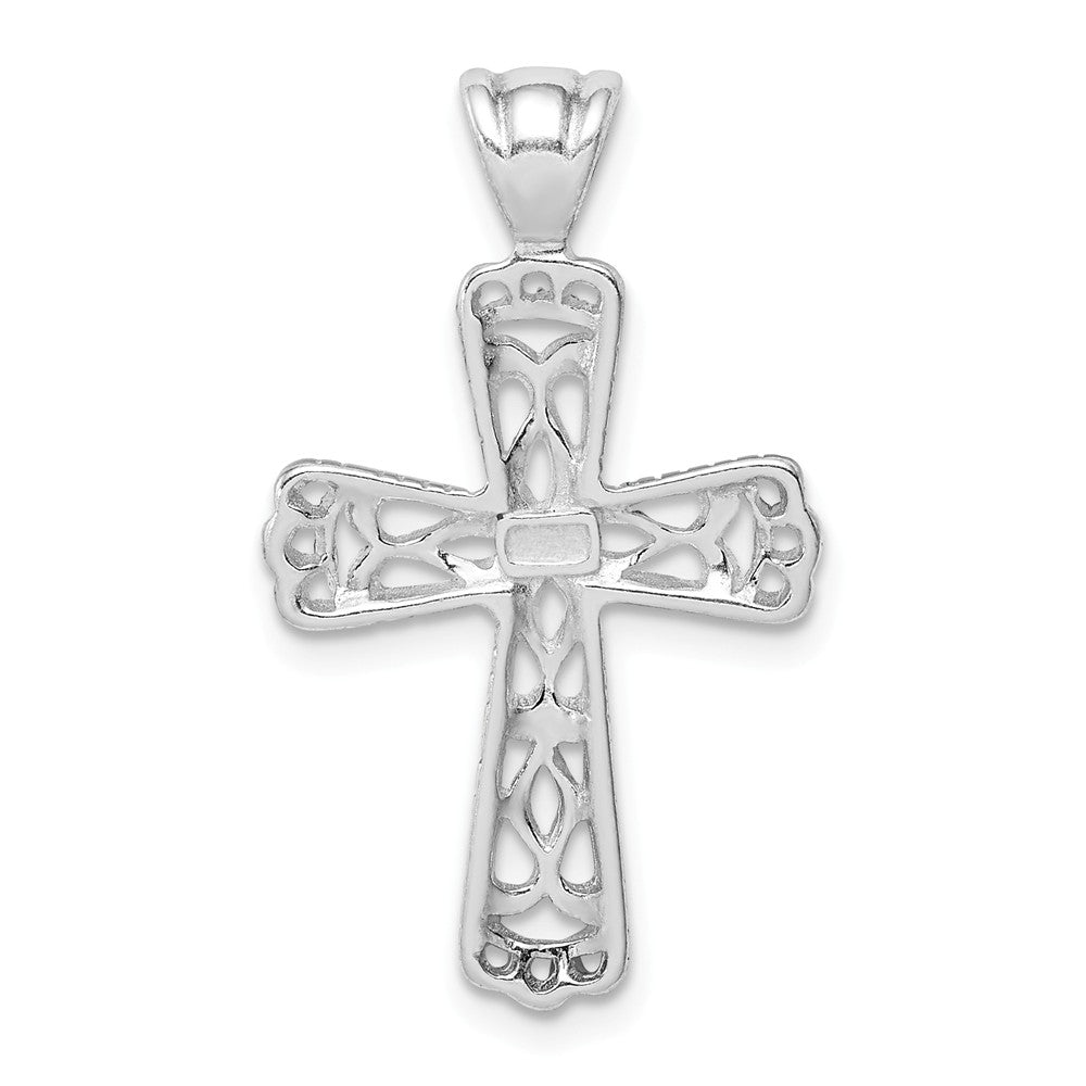 Million Charms 925 Sterling Silver Filigree Textured Relgious Cross Pendant