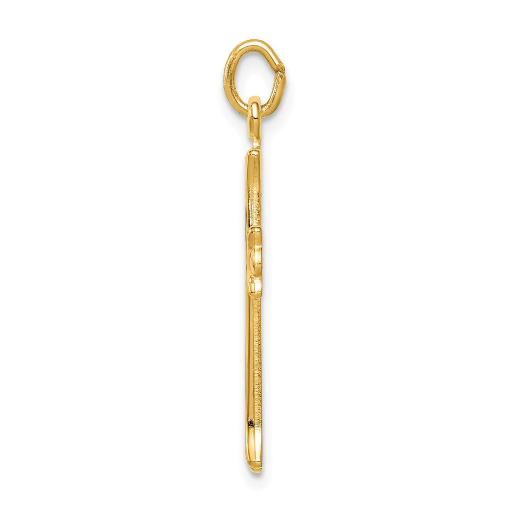 Million Charms 925 Sterling Silver Gold Themed Tone Polished Relgious Cross Pendant