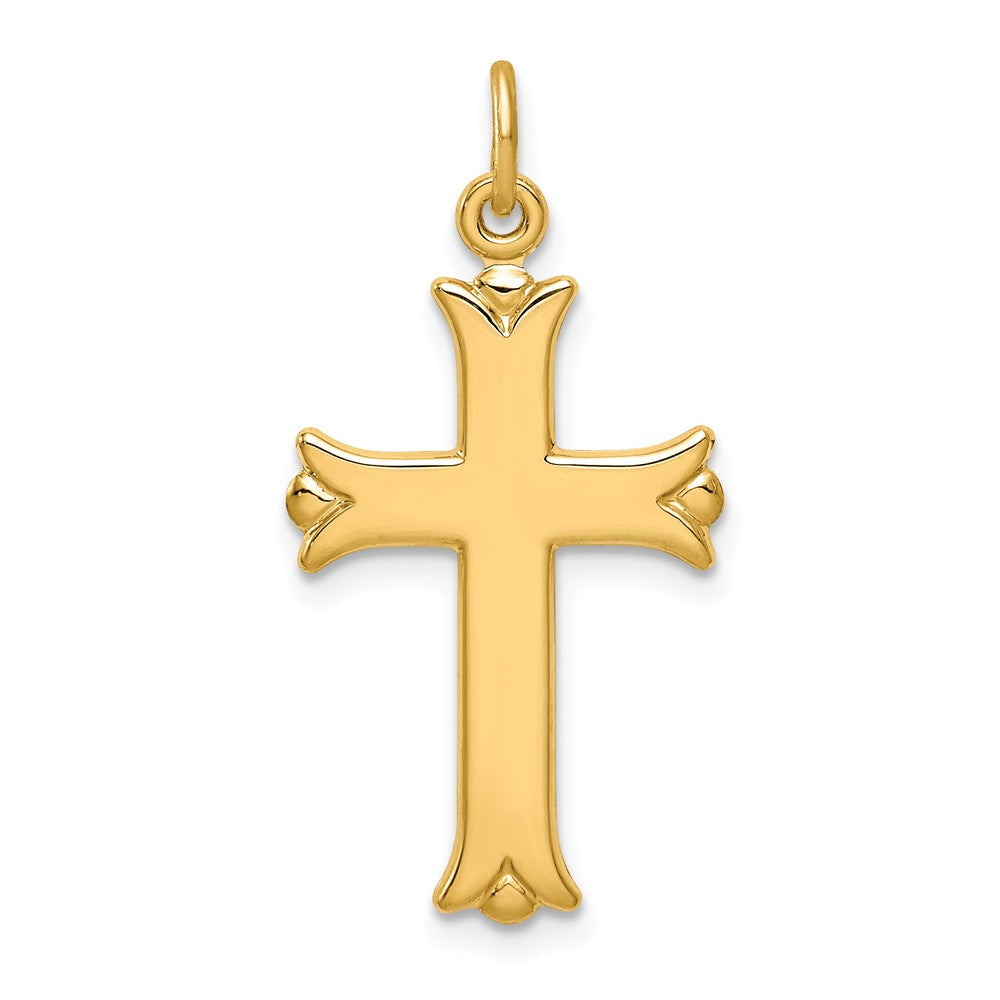 Million Charms 925 Sterling Silver Gold Themed Tone Polished Relgious Cross Pendant