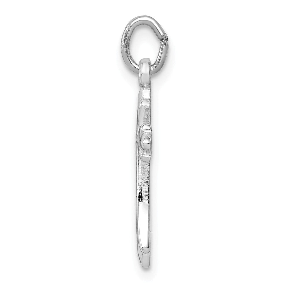 Million Charms 925 Sterling Silver Rhodium-Plated Polished Relgious Cross Pendant