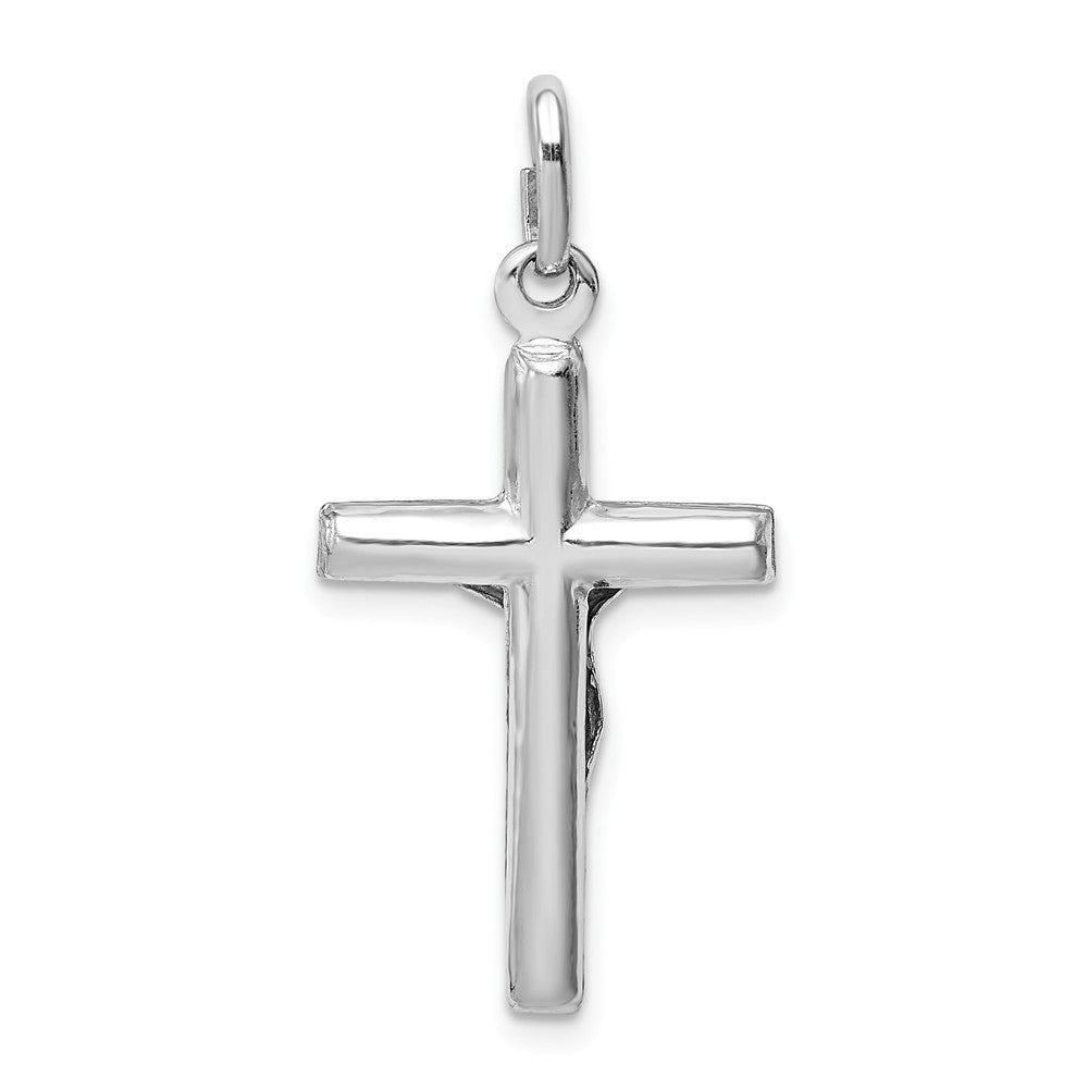 Million Charms 925 Sterling Silver Rhodium-Plated Polished Relgious Crucifix Relgious Cross Pendant