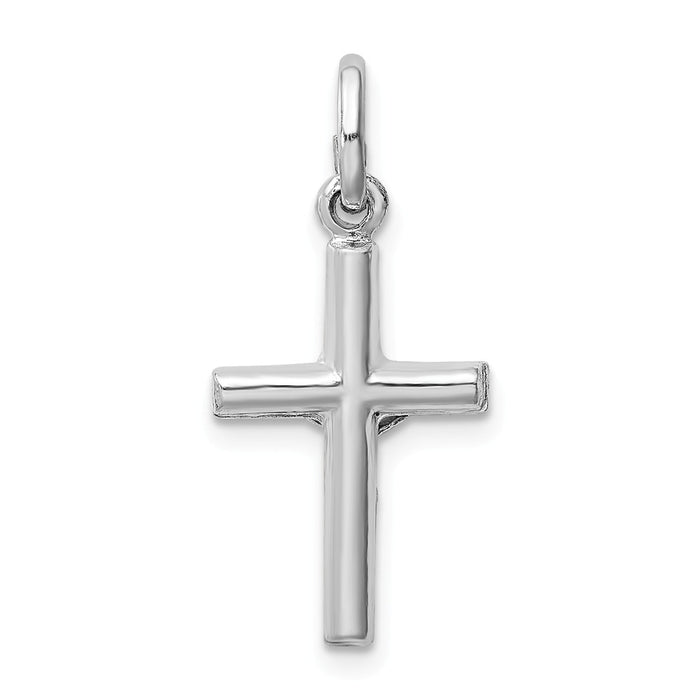 Million Charms 925 Sterling Silver Rhodium-Plated Polished Relgious Crucifix Relgious Cross Pendant