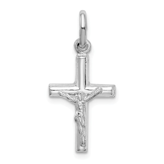Million Charms 925 Sterling Silver Rhodium-Plated Polished Relgious Crucifix Relgious Cross Pendant
