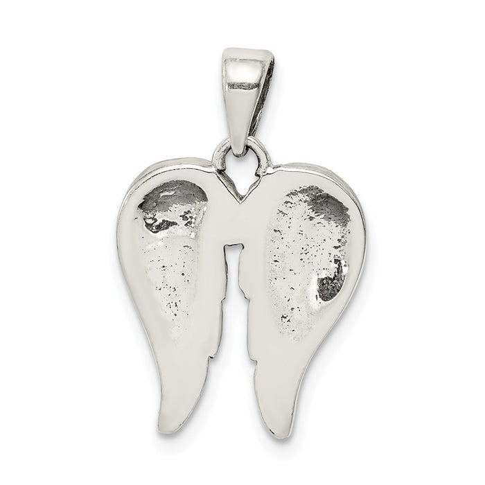 Million Charms 925 Sterling Silver Antiqued Wing Pendant