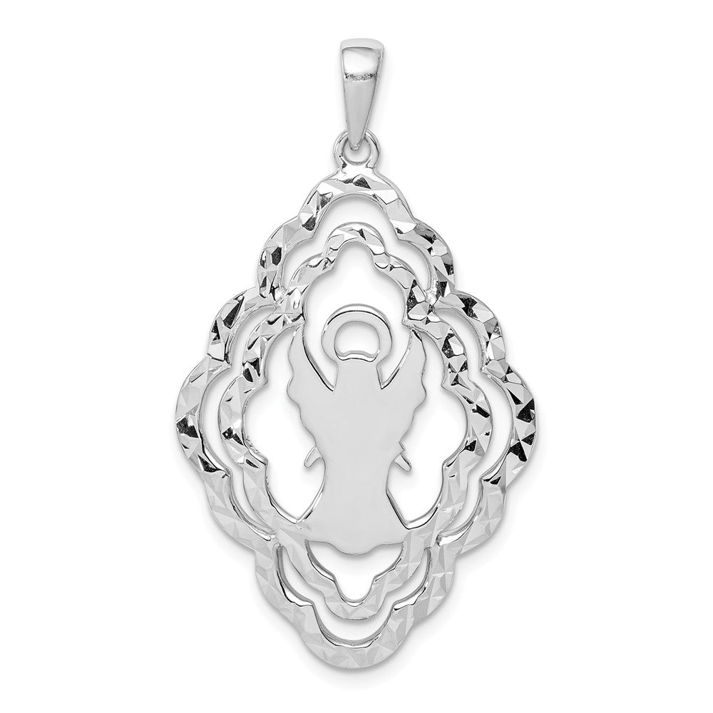 Million Charms 925 Sterling Silver Diamond-Cut Angel Pendant