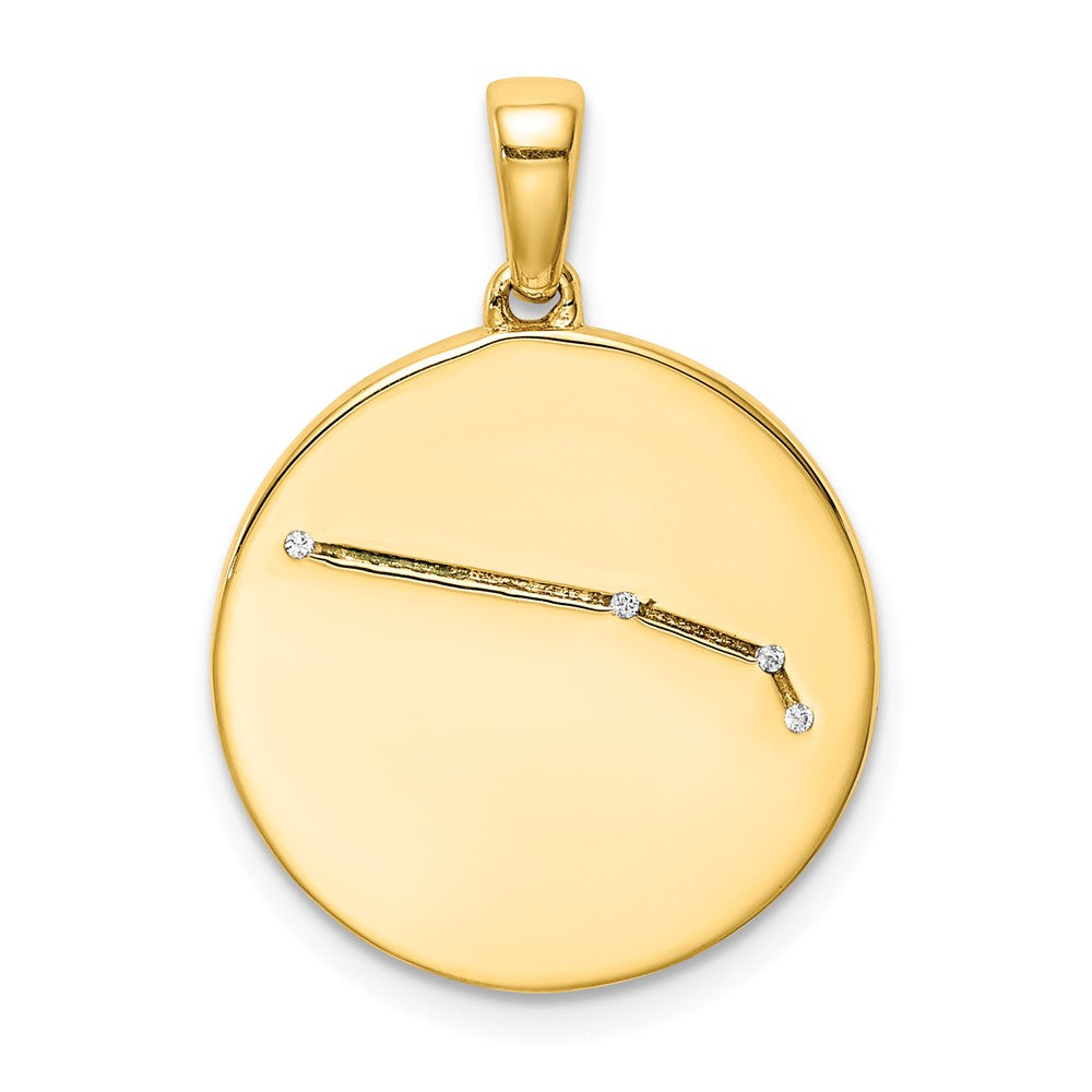 Million Charms Sterling Silver Gold-Plated & (Cubic Zirconia) CZ Aries Zodiac Pendant