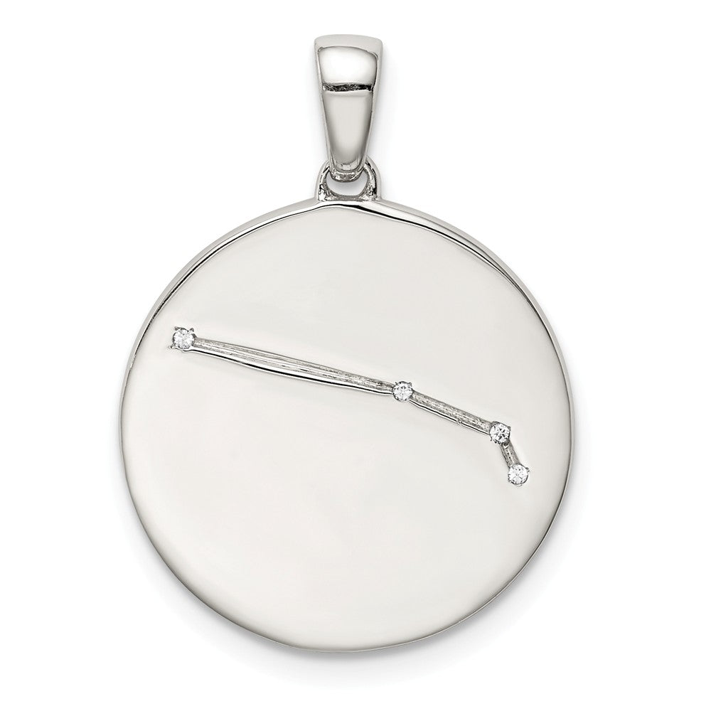 Million Charms 925 Sterling Silver & (Cubic Zirconia) CZ Aries Zodiac Pendant