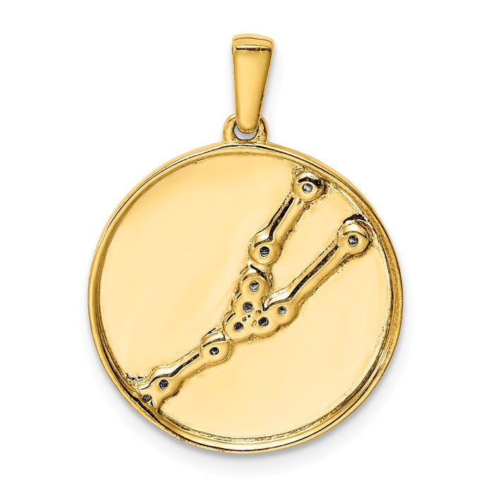 Million Charms Sterling Silver Gold-Plated & (Cubic Zirconia) CZ Taurus Zodiac Pendant