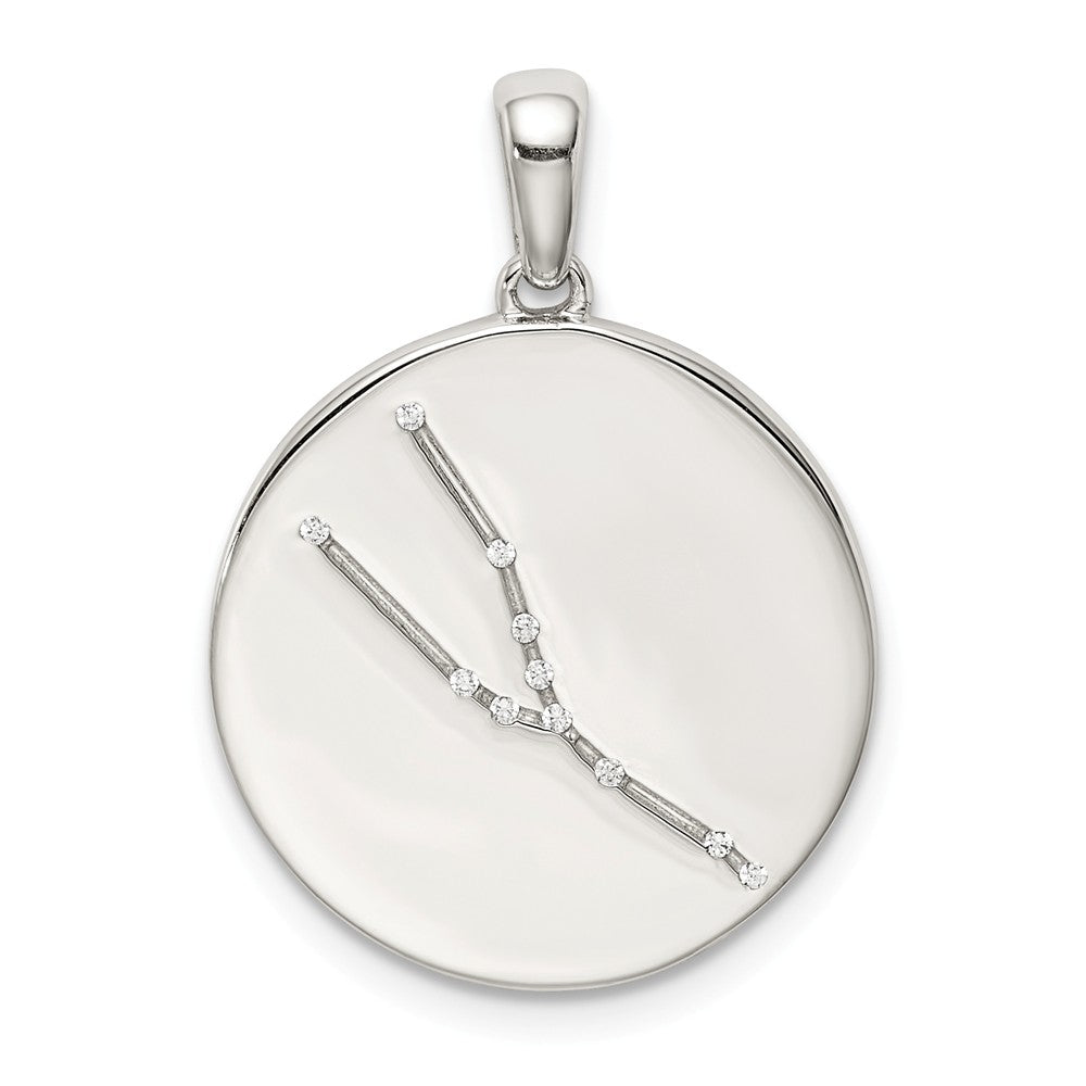 Million Charms 925 Sterling Silver & (Cubic Zirconia) CZ Taurus Zodiac Pendant