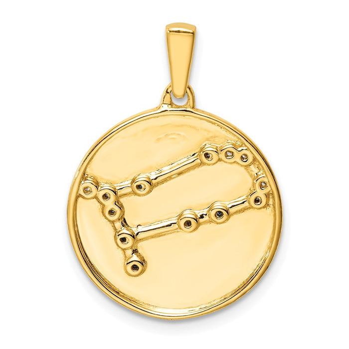 Million Charms Sterling Silver Gold-Plated & (Cubic Zirconia) CZ Gemini Zodiac Pendant