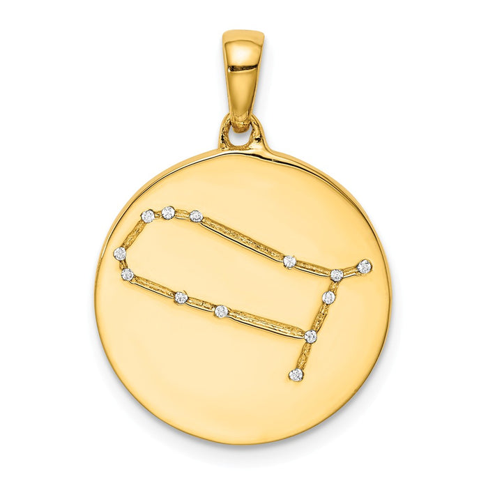 Million Charms Sterling Silver Gold-Plated & (Cubic Zirconia) CZ Gemini Zodiac Pendant