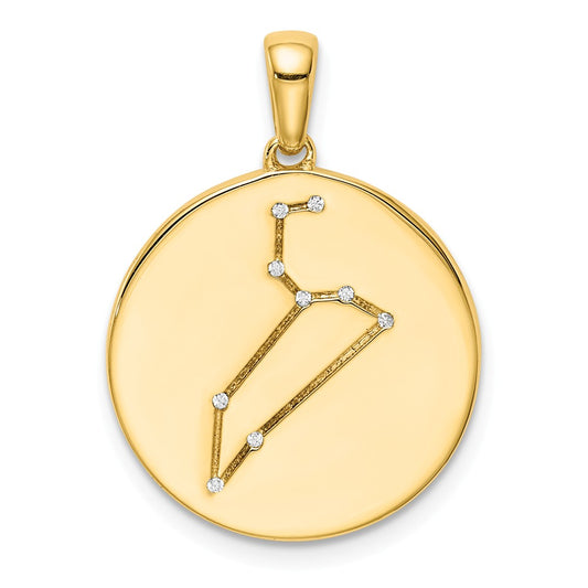 Million Charms Sterling Silver Gold-Plated & (Cubic Zirconia) CZ Leo Zodiac Pendant