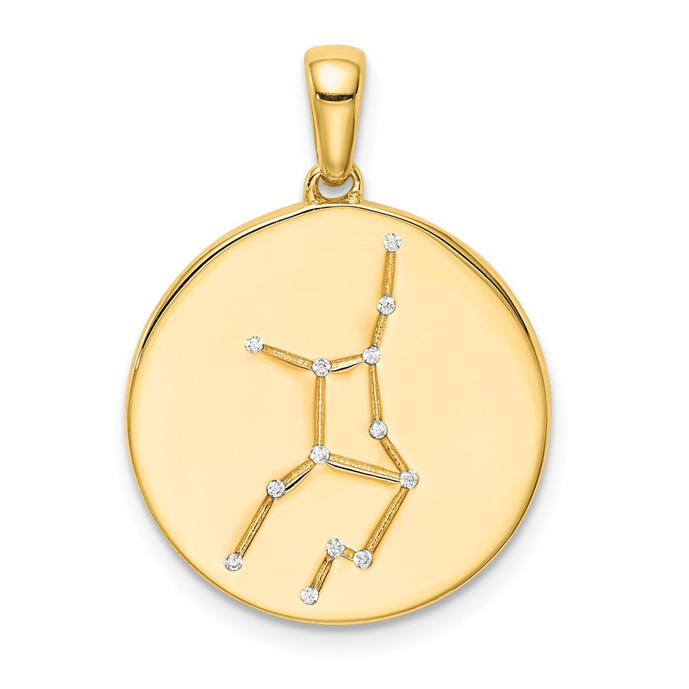 Million Charms Sterling Silver Gold-Plated & (Cubic Zirconia) CZ Virgo Zodiac Pendant