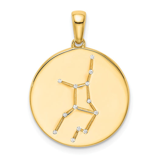 Million Charms Sterling Silver Gold-Plated & (Cubic Zirconia) CZ Virgo Zodiac Pendant