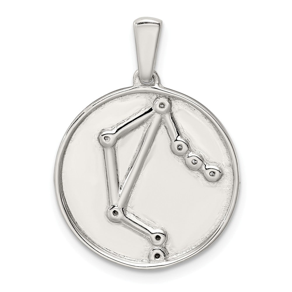 Million Charms 925 Sterling Silver & (Cubic Zirconia) CZ Libra Zodiac Pendant