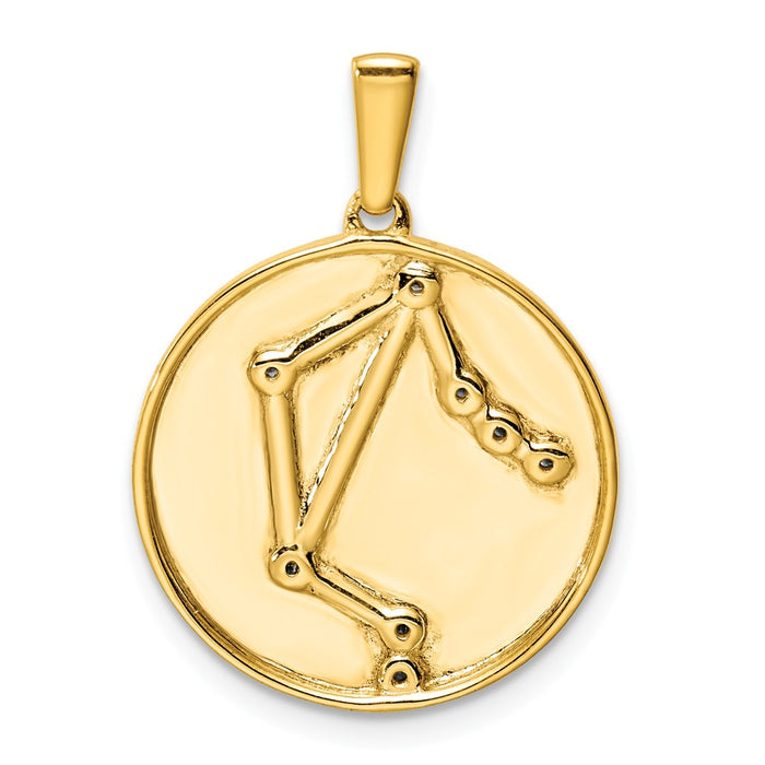 Million Charms Sterling Silver Gold-Plated & (Cubic Zirconia) CZ Libra Zodiac Pendant