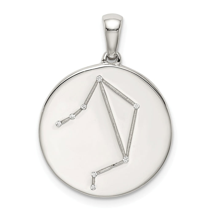Million Charms 925 Sterling Silver & (Cubic Zirconia) CZ Libra Zodiac Pendant