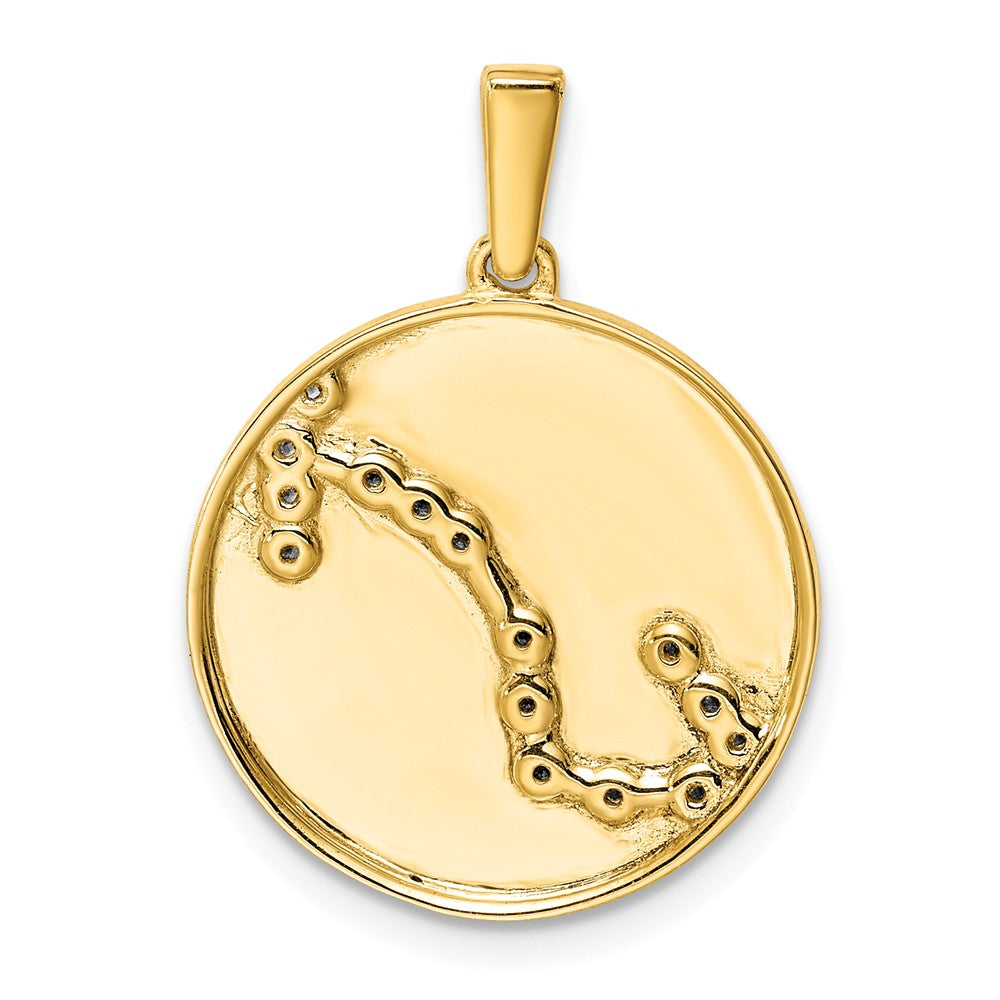 Million Charms Sterling Silver Gold-Plated & (Cubic Zirconia) CZ Scorpio Zodiac Pendant